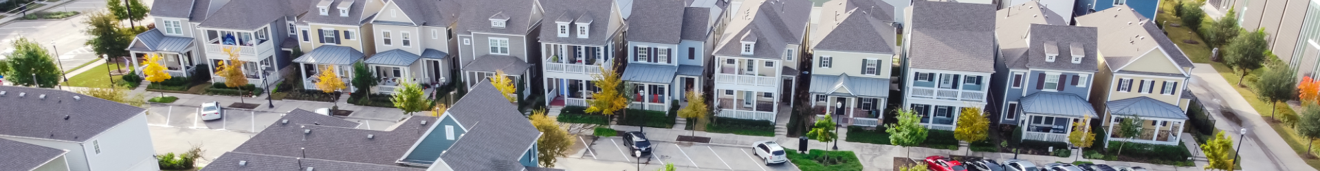 drone shot of townhomes