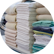 Medical Laundry Stacked Linens 180X180 Circle