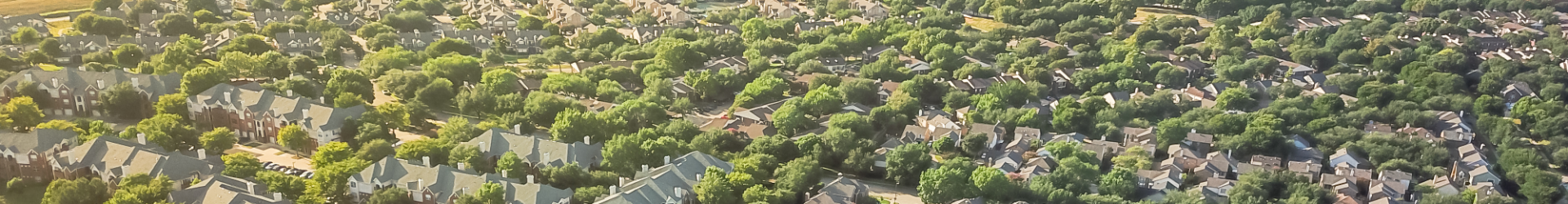 aerial shot of dallas suburb